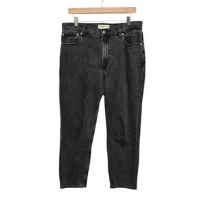 Abercrombie‎ & Fitch Jeans Womens 12 31 Black The Mom High Rise Stretch Denim
